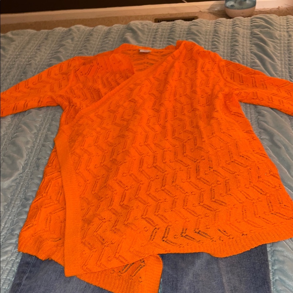 Chico’s Orange Women's Open Cardigan